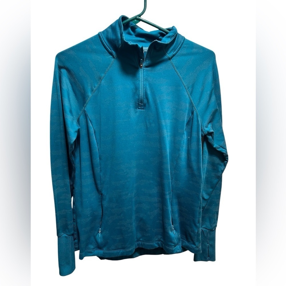 AVIA TURQUOISE QUARTER ZIP PULLOVER TOP